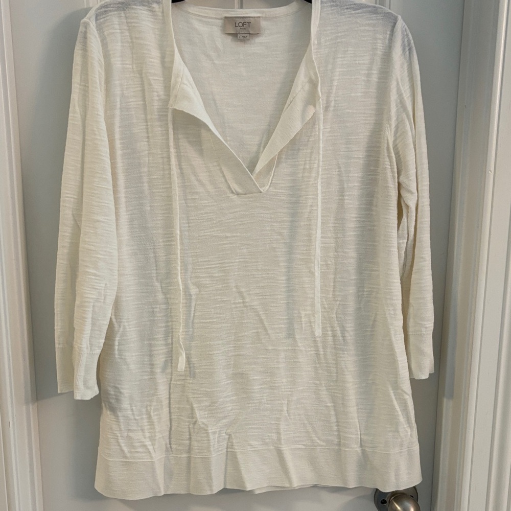 LOFT Cream Tunic Top